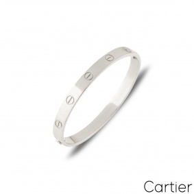 Cartier White Gold Plain Love Bracelet Size 16 B6035416 Cartier White Gold Plain Love Bracelet Size 16 B6035416